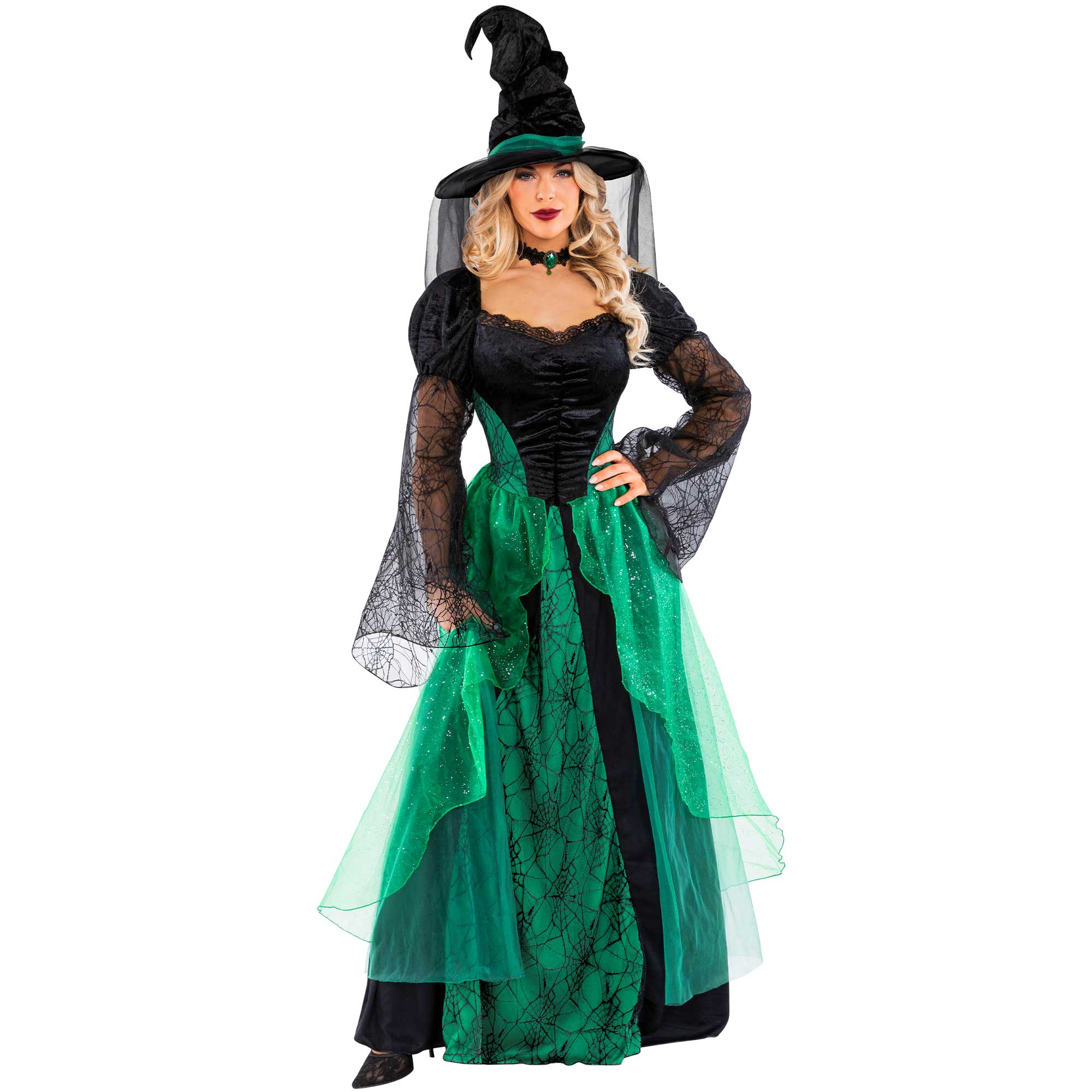 Enchanting Witch Green Womens Costume Size 12-14