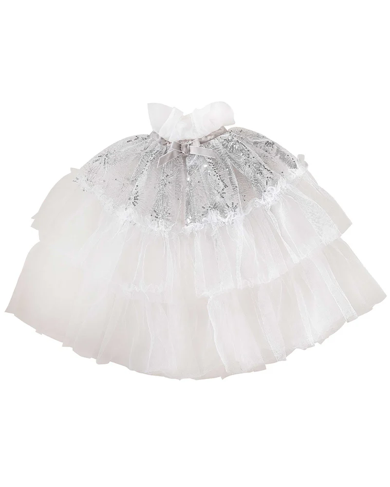 Fairy Princess White & Silver Sparkle Cape