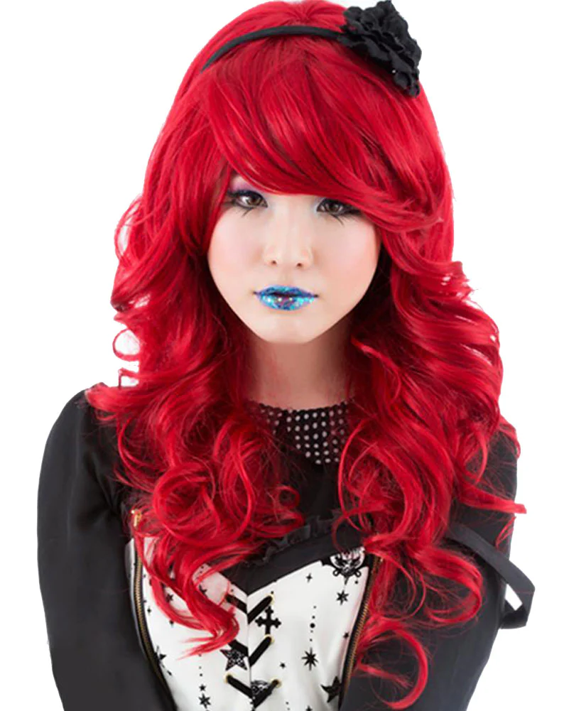 Farrah Siren Premium Long Wavy Red Wig - Image 4