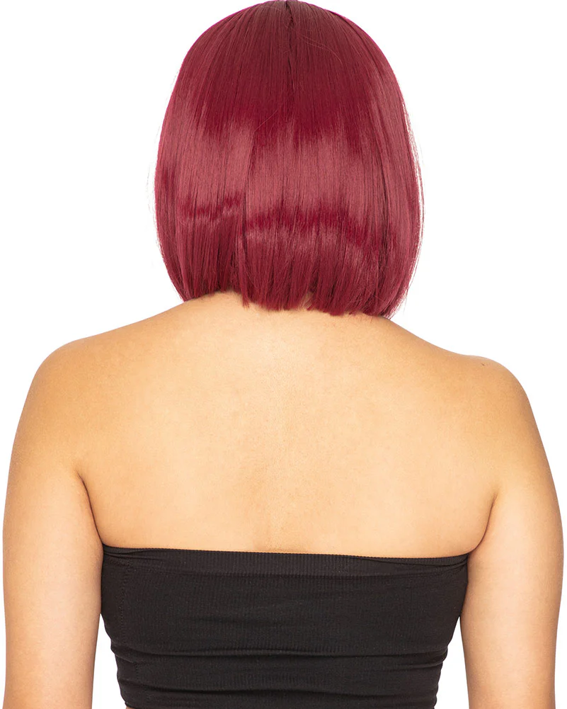 Fashion Deluxe Bordeaux Red Bob Wig - Image 3