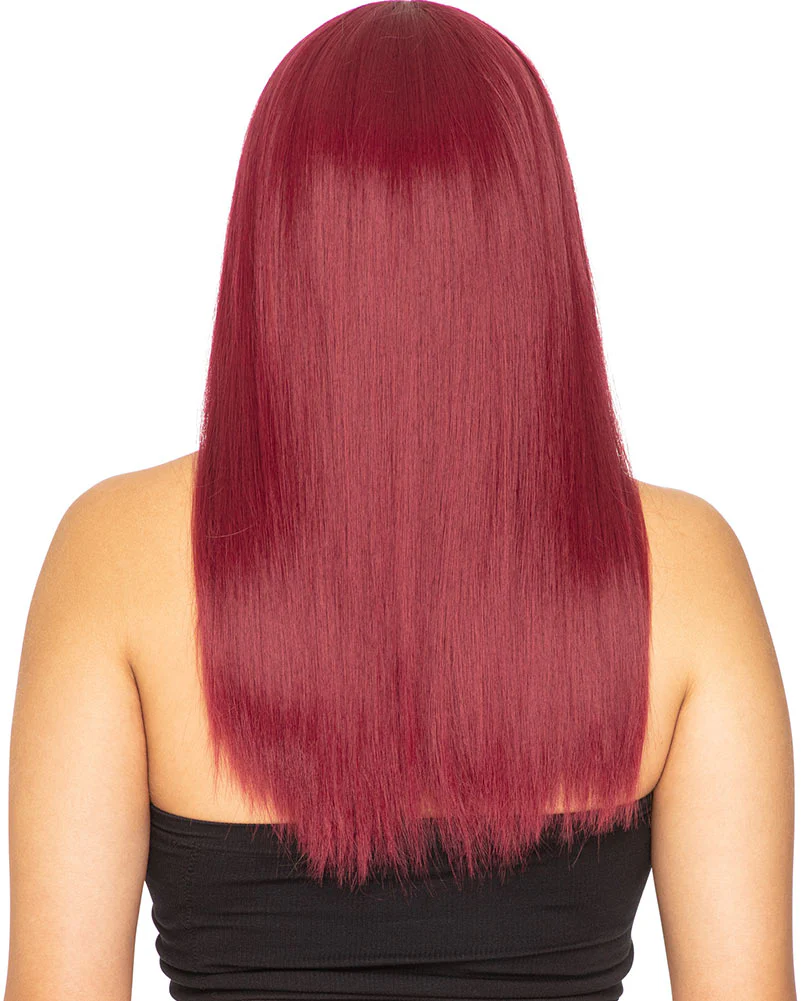 Fashion Deluxe Bordeaux Red Long Wig - Image 3