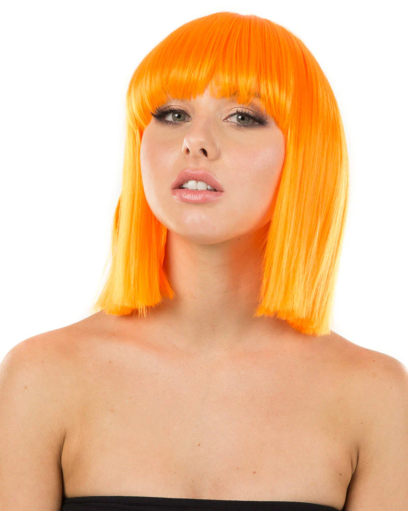 Fashion Deluxe Neon Orange Bob Wig - Image 4