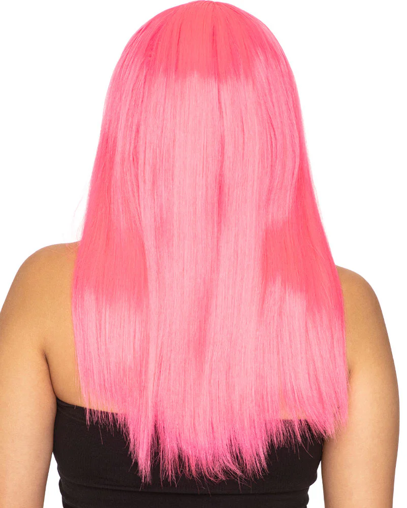 Fashion Deluxe Neon Pink Long Wig - Image 3