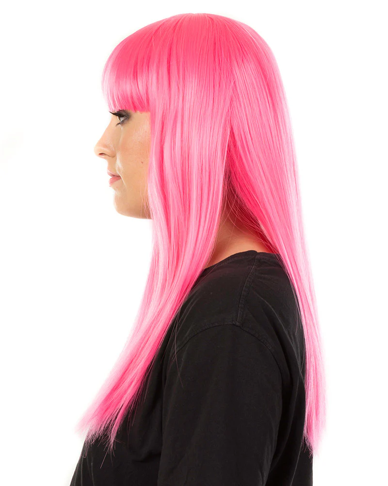 Fashion Deluxe Neon Pink Long Wig - Image 5