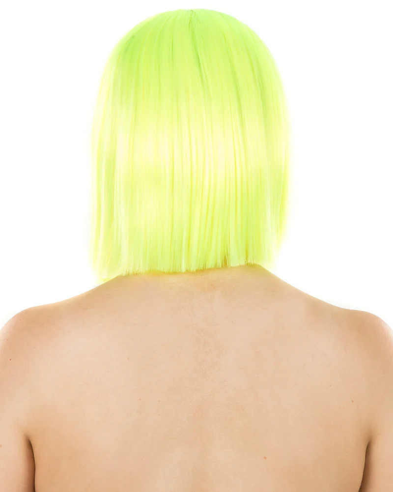 Fashion Deluxe Neon Yellow Bob Wig - Image 3