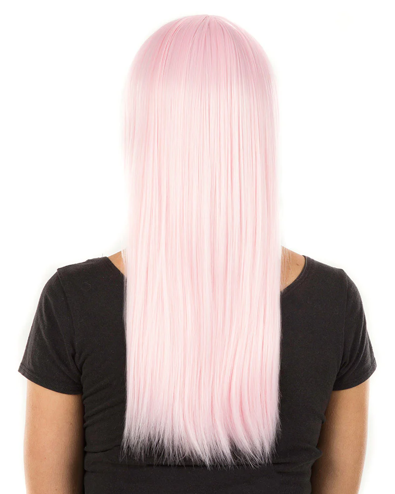 Fashion Deluxe Pastel Pink Long Wig - Image 4