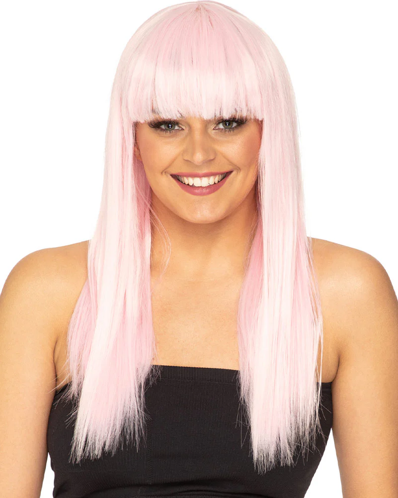 Fashion Deluxe Pastel Pink Long Wig - Image 5
