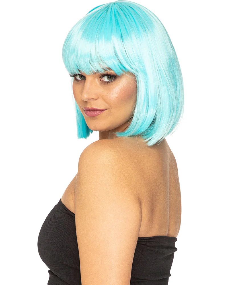 Fashion Deluxe Soft Teal Bob Wig - Image 2
