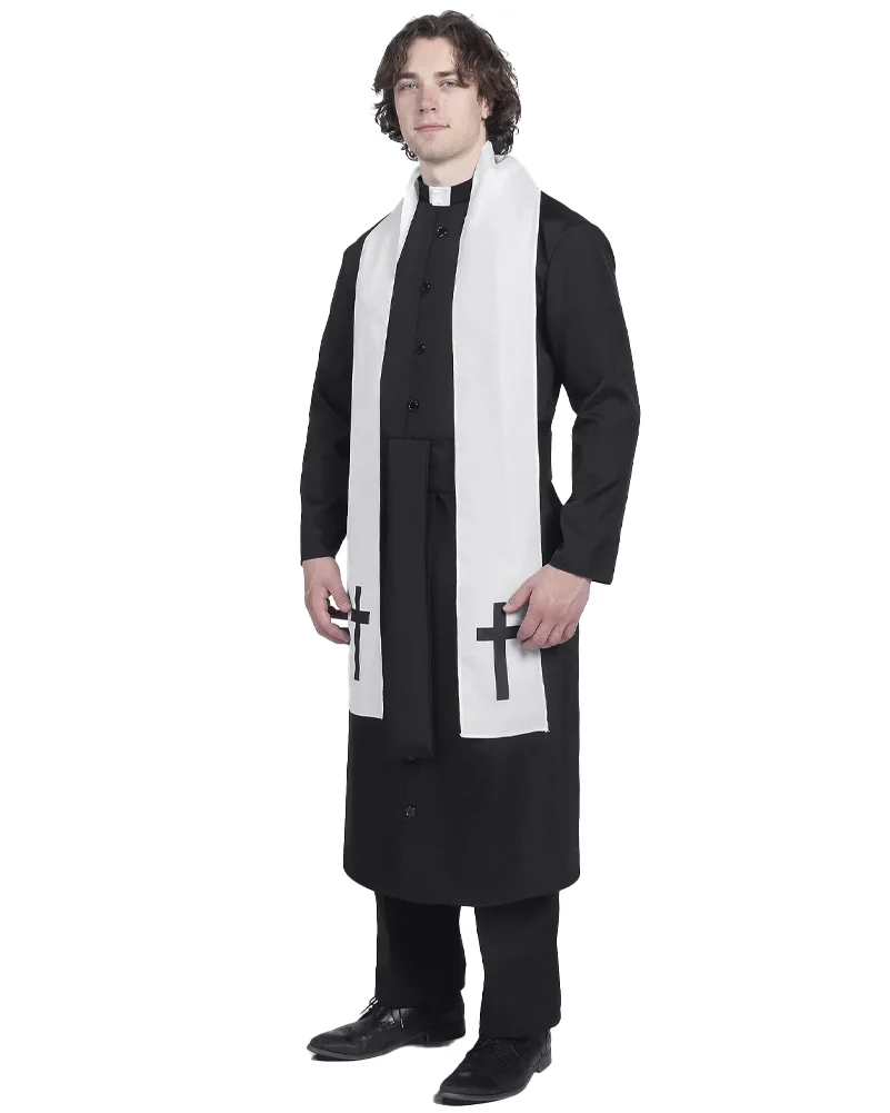 Father Priest Complete Mens Costume - Image 2