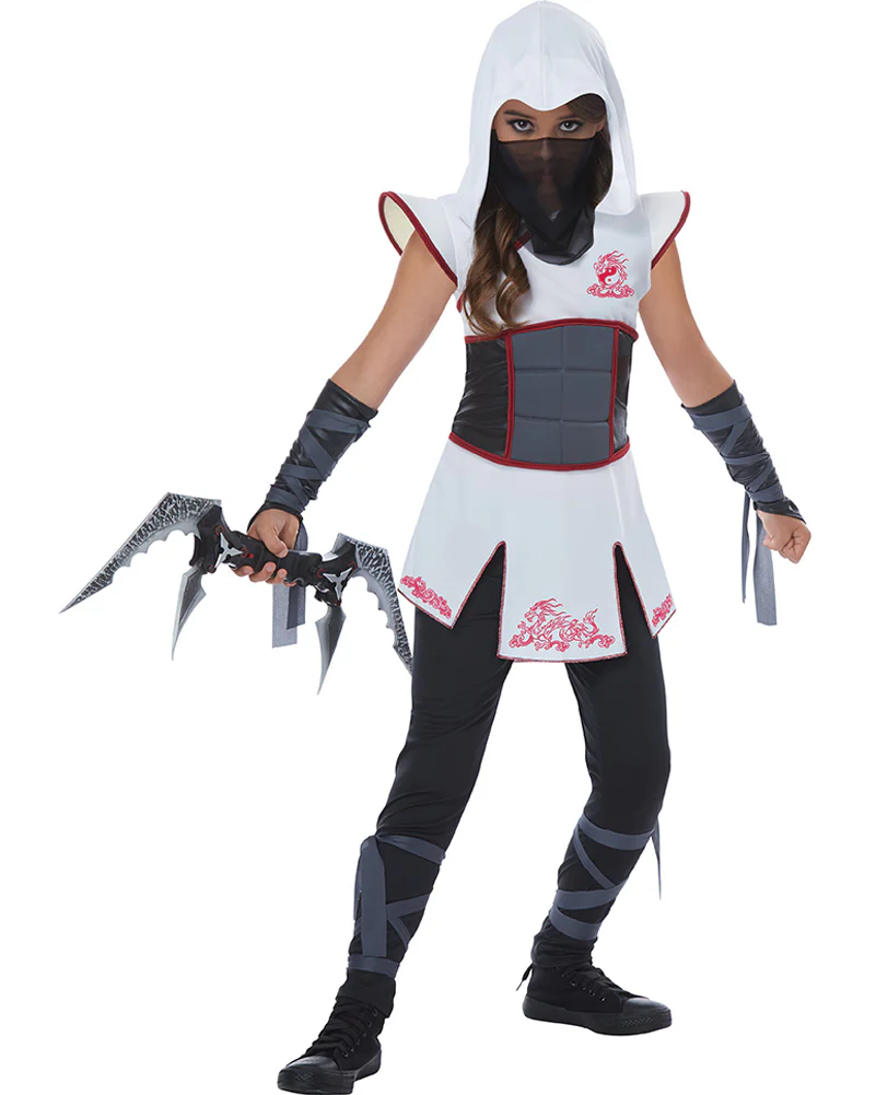Fearless Ninja White Girls Costume