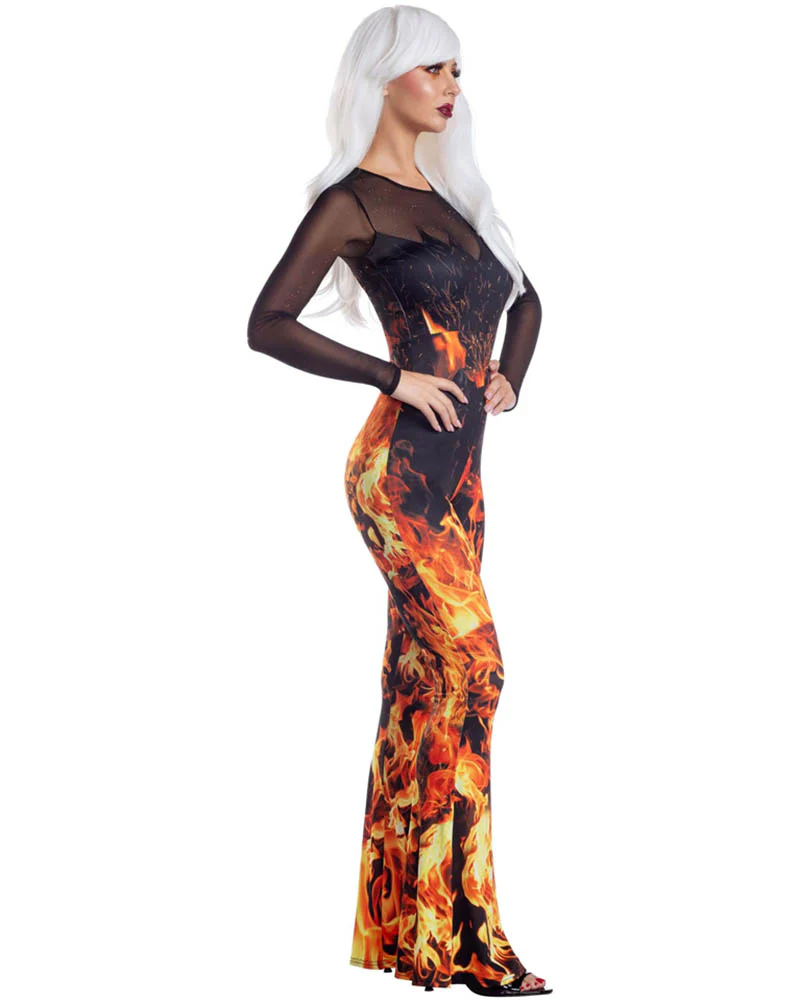 Flame Jumpsuit Womens Costume - Image 3