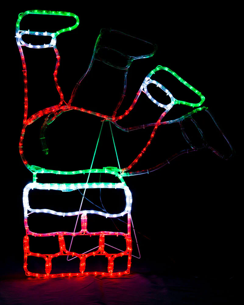 Flash Ropelight Christmas LED Santa Stuck In Chimney - Image 3