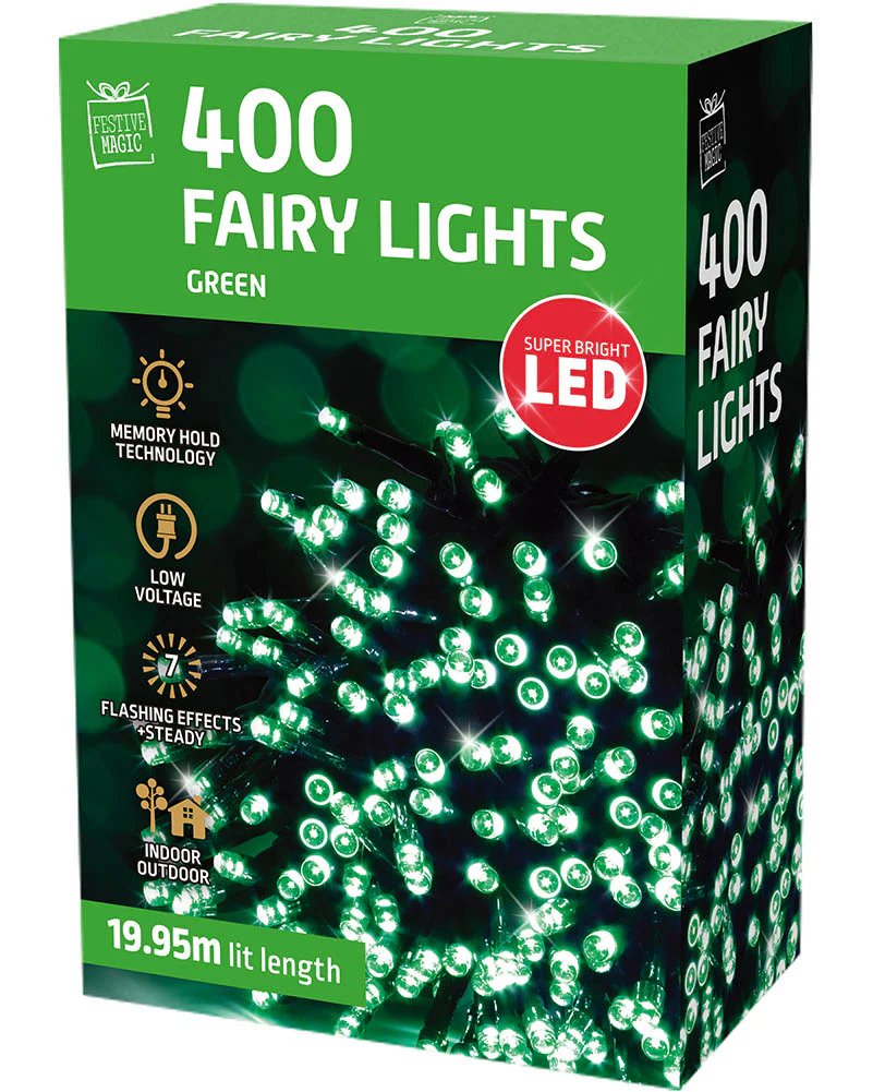 Flashing Mean Green 400 Piece LED Fairy Lights - Image 2