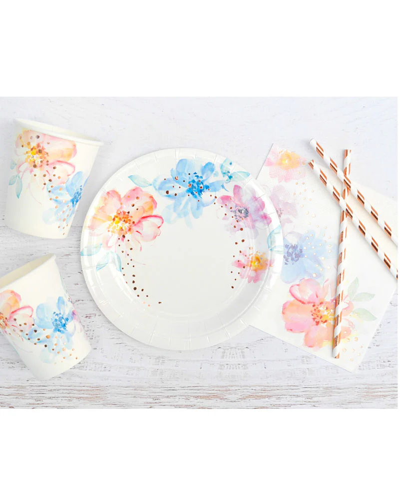 Floral Rose Gold Lunch Napkins Pack of 20
