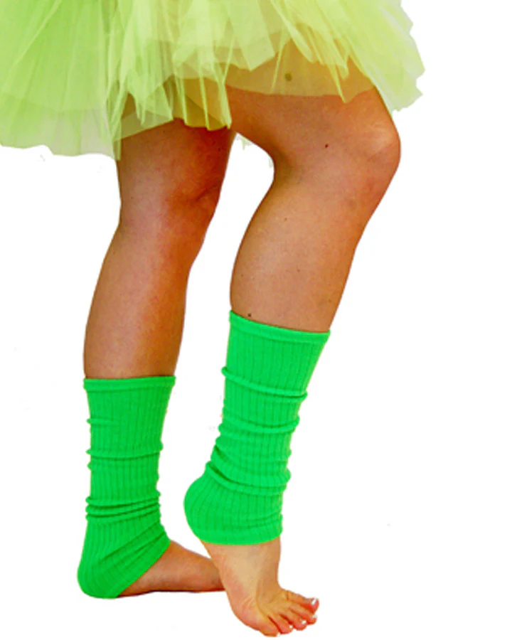 Fluro Green 80s Leg Warmers