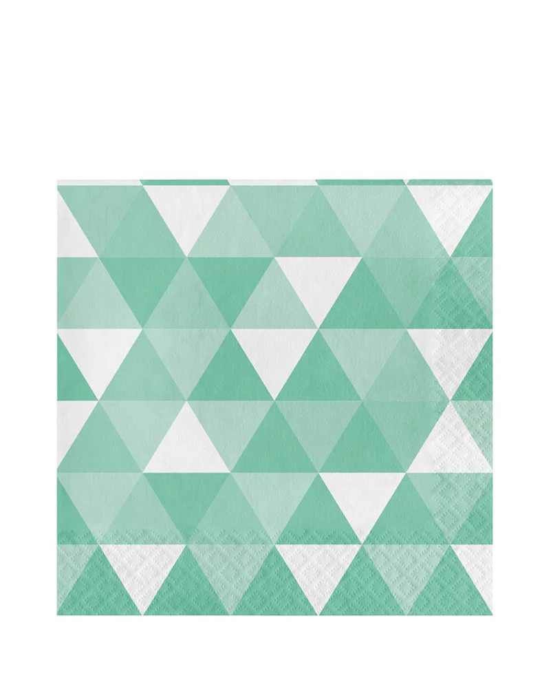 Fresh Mint Fractal Lunch Napkins Pack of 16