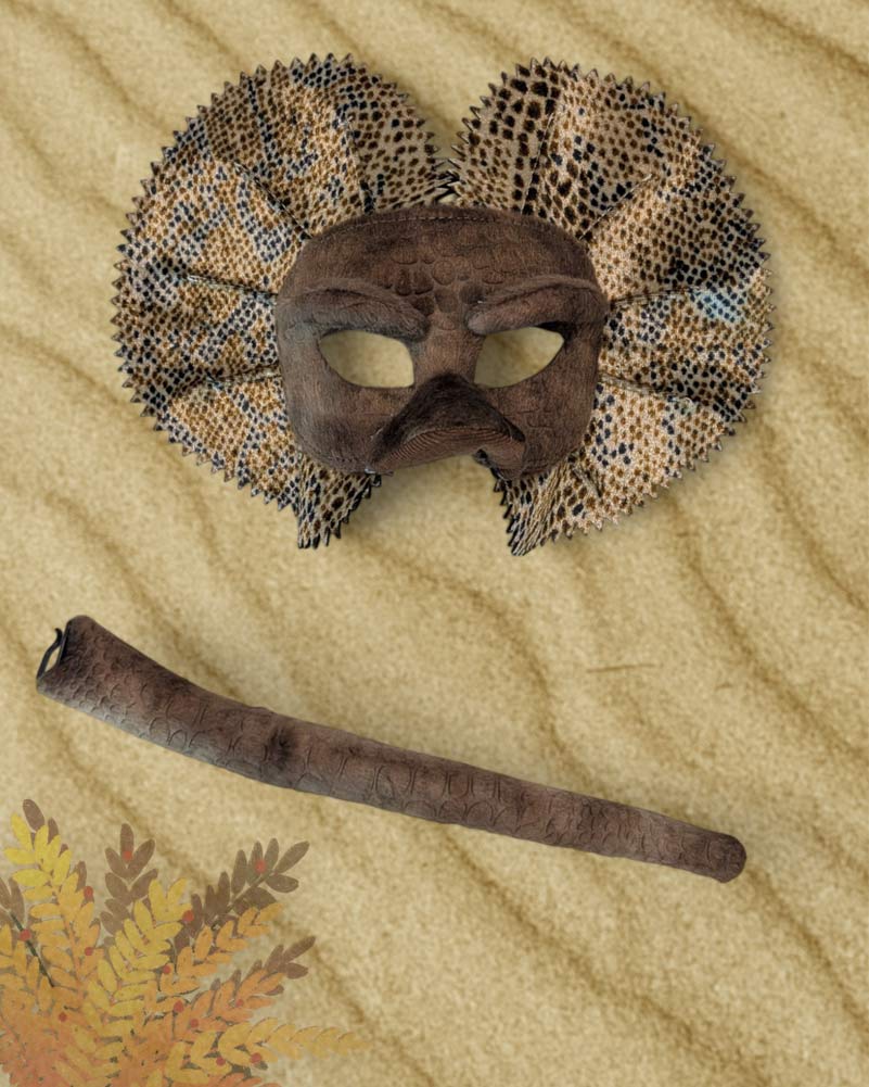 Frill Neck Lizard Animal Mask and Tail Set - Image 2