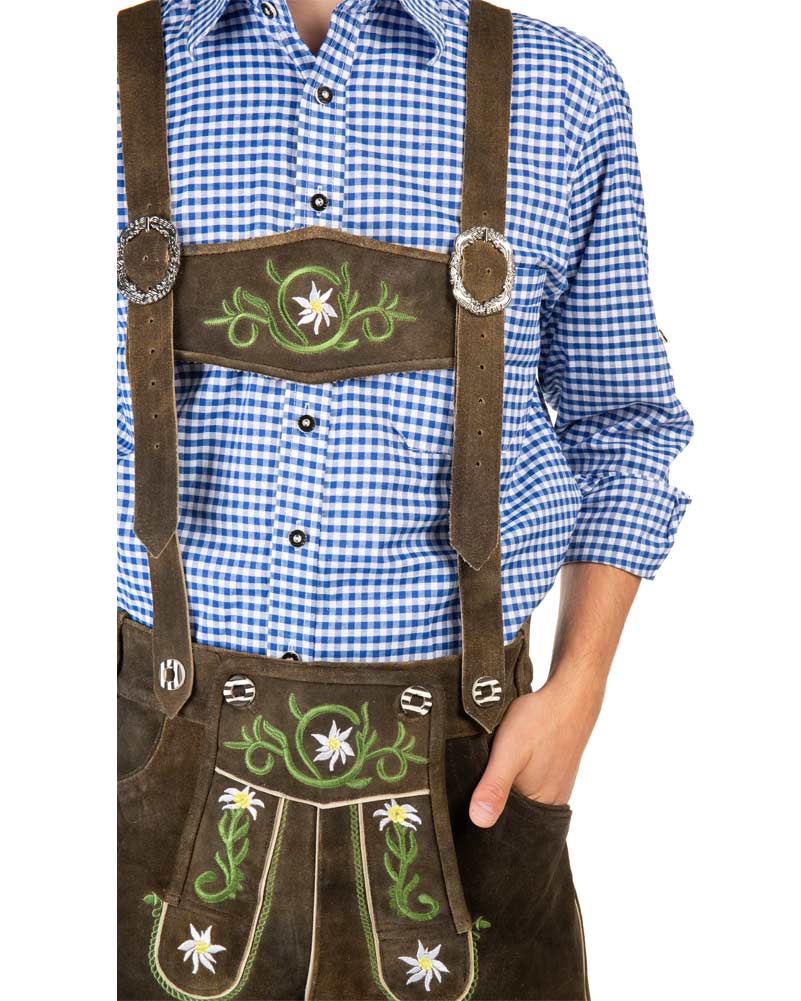 Fritz Authentic Leather Lederhosen Mens Costume - Image 4