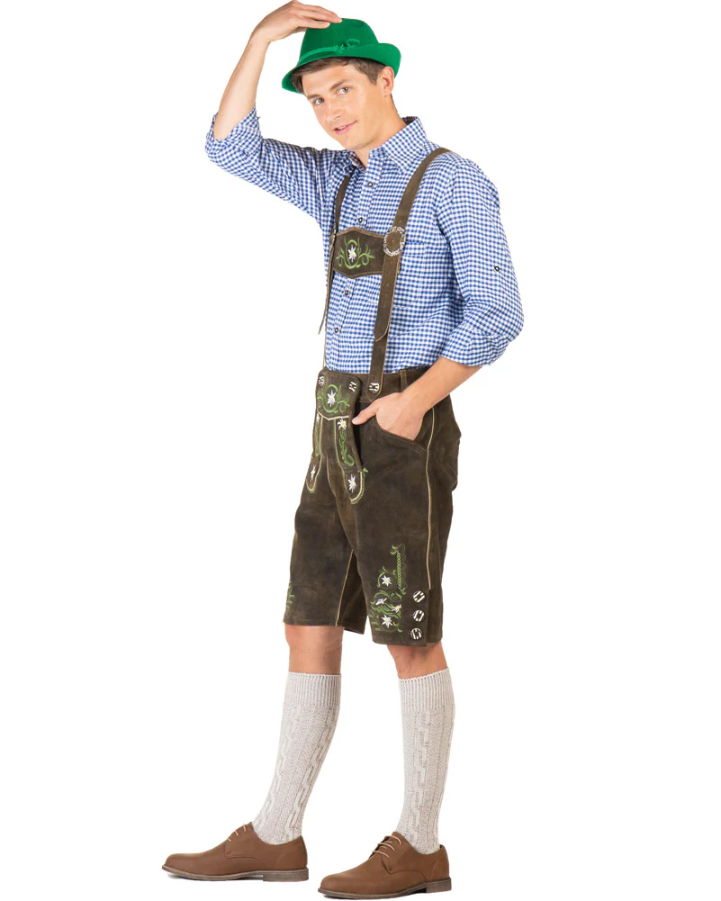 Fritz Authentic Leather Plus Size Lederhosen Mens Costume - Image 2