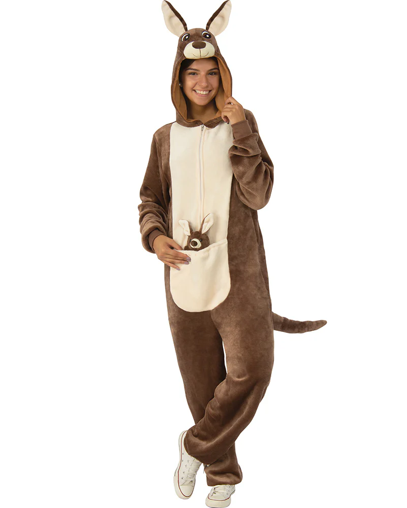 Furry Kangaroo Jumpsuit Adult Book Week Costume - Image 2
