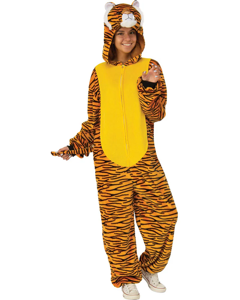 Furry Tiger Jumpsuit Adult Costume - Image 2