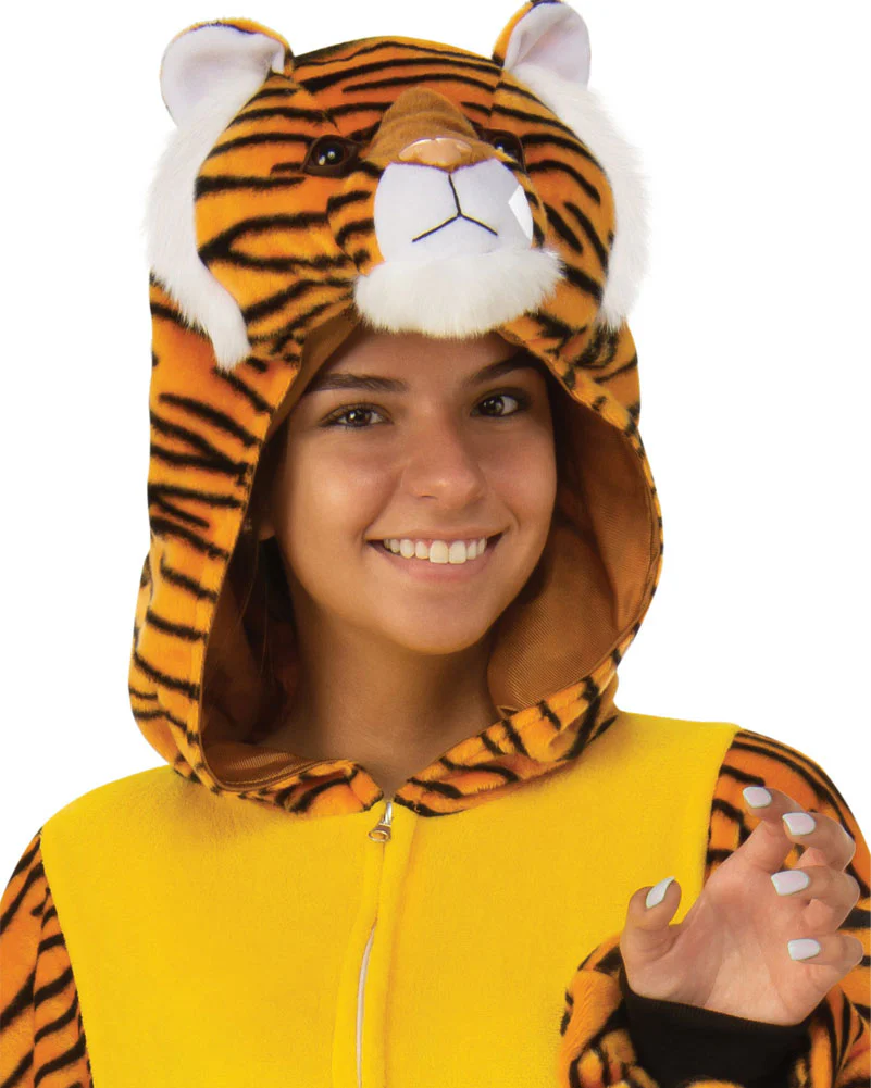 Furry Tiger Jumpsuit Adult Costume - Image 4