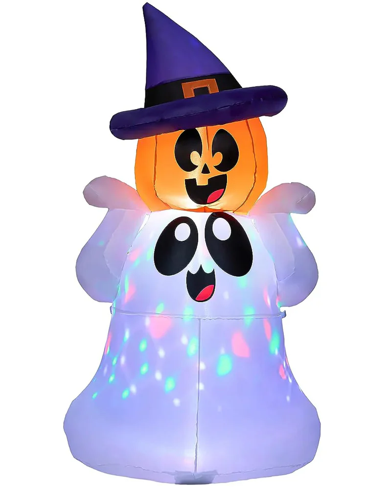 Ghost with Pumpkin LED Lawn Inflatable 1.5m - Image 2