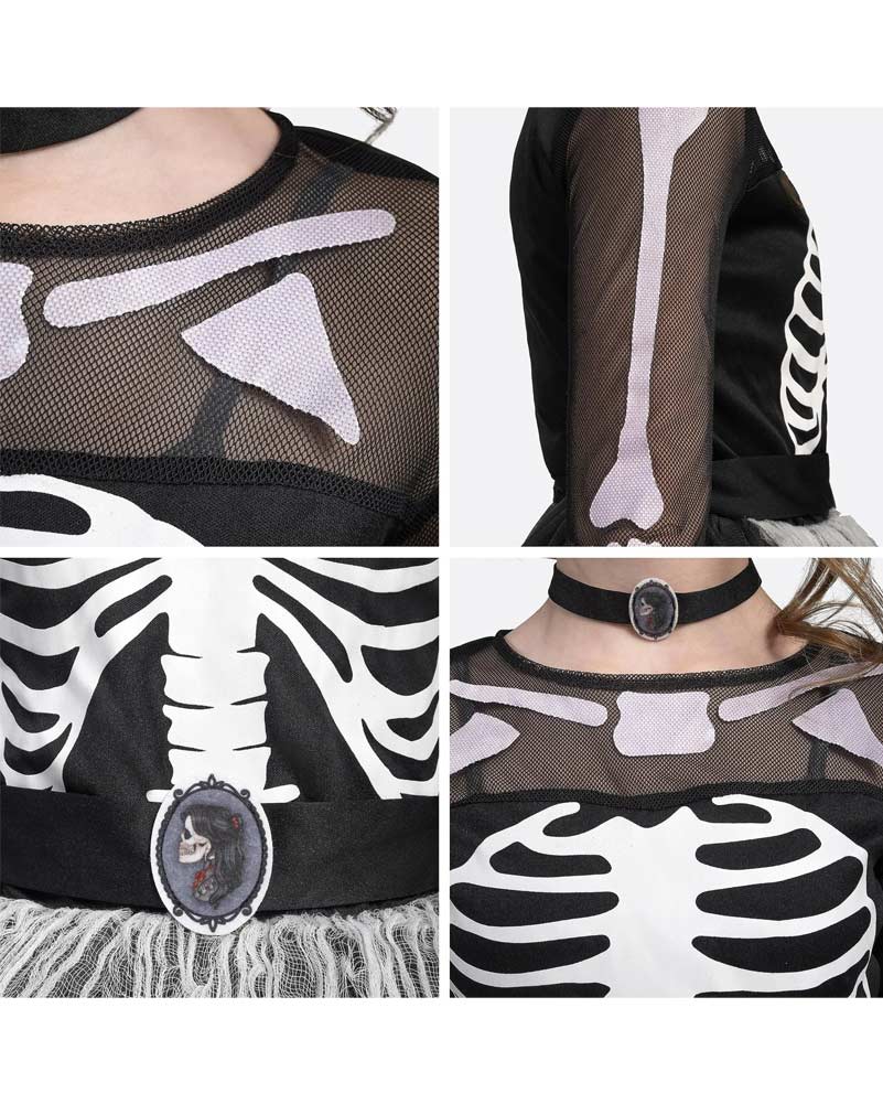 Ghostly Skeleton Girls Costume - Image 4