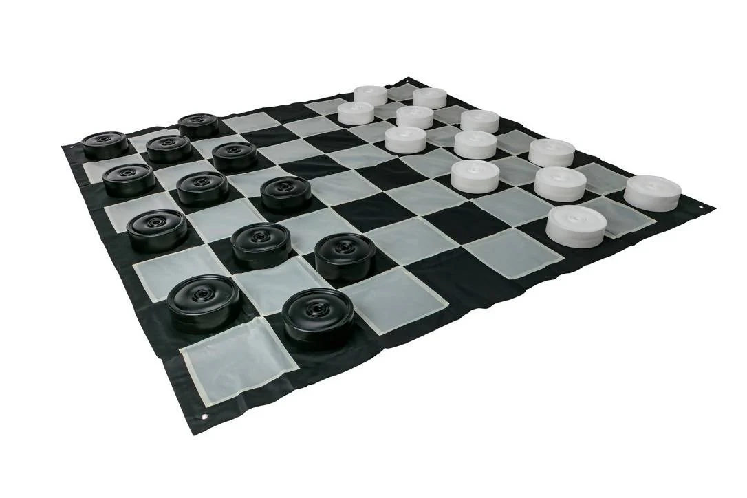 Giant Size Outdoor Draughts Checkers Game Set with Mat 3mx3m
