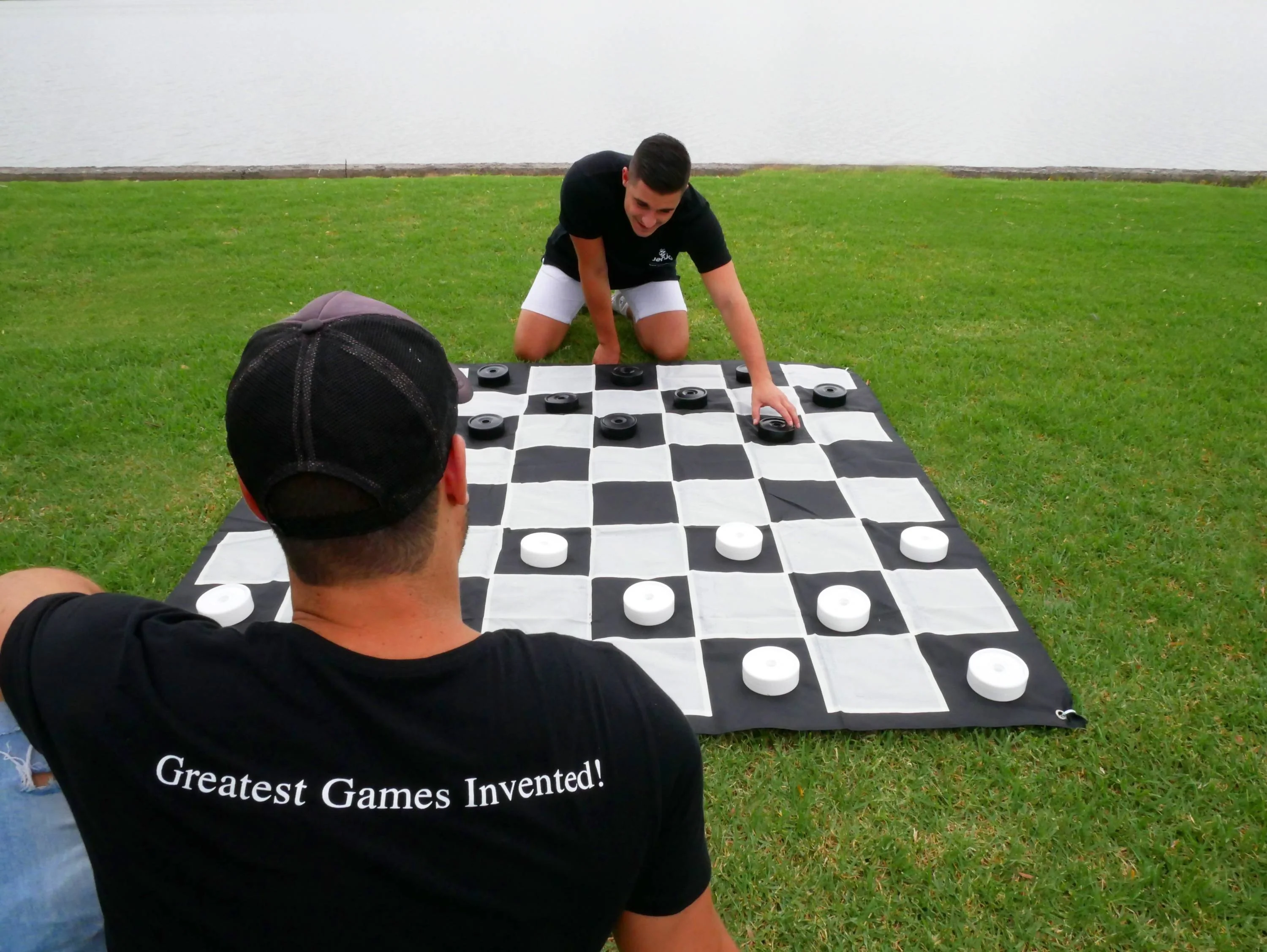 Giant Size Plastic Outdoor Checkers Game Set with Mat 1.5x1.5m - Image 5