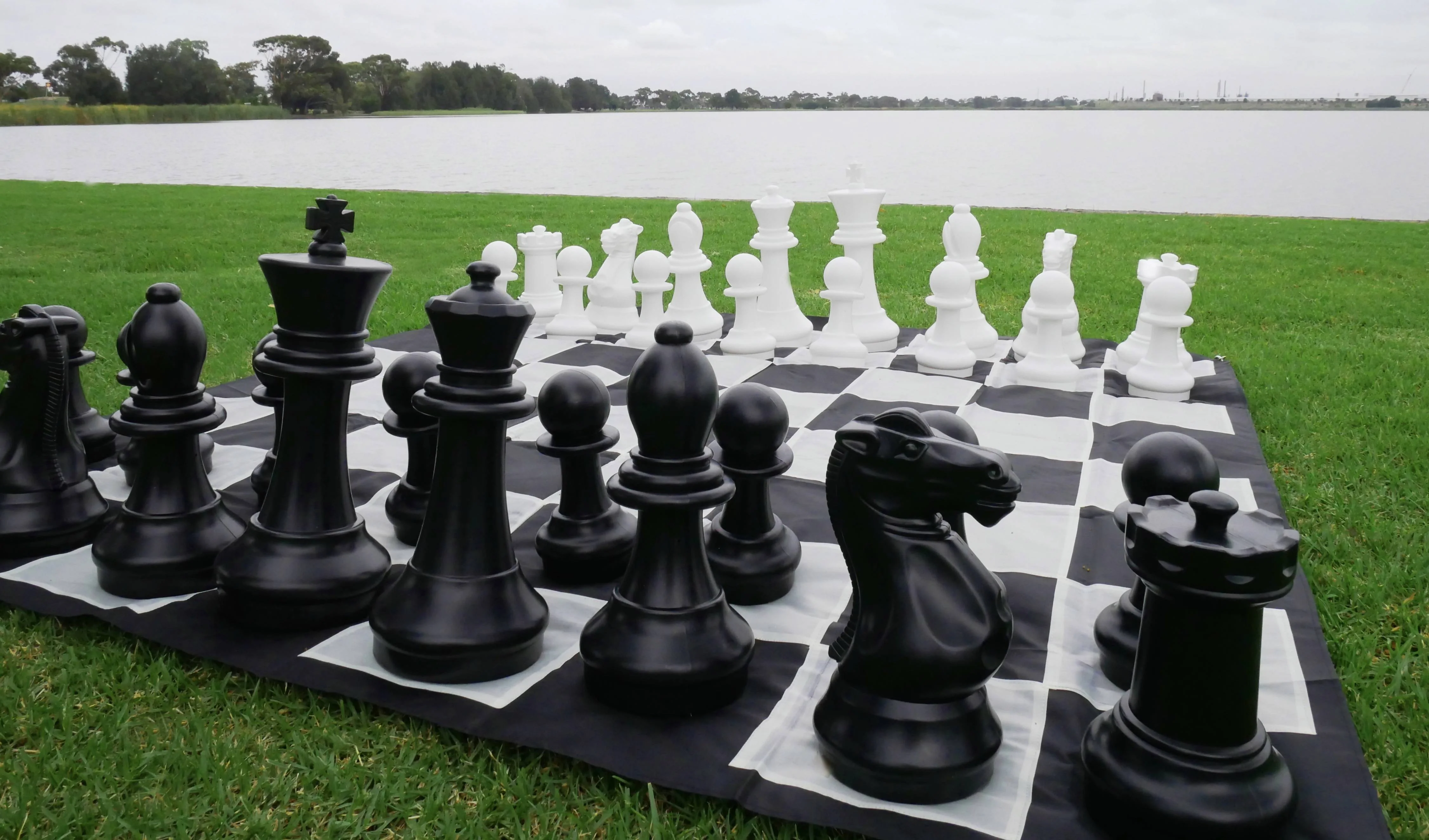 Mega Size Plastic Outdoor Chess Game Set with Mat 1.5x1.5m - Image 4