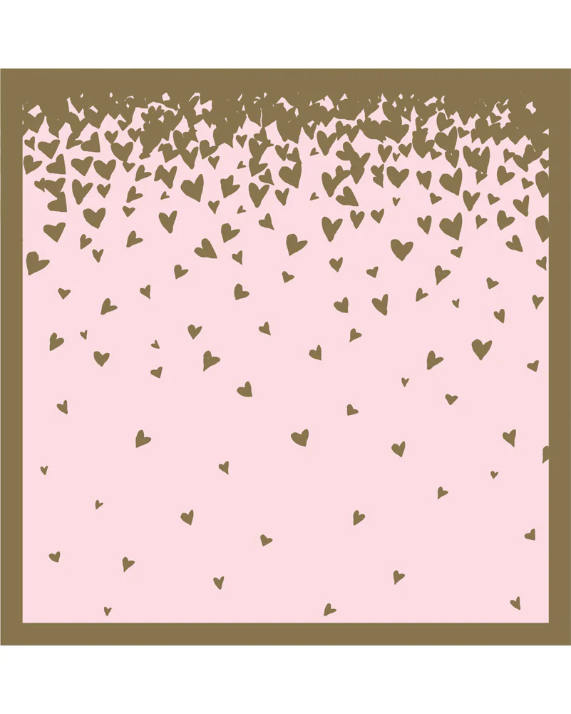 Gilded Geo Hearts Pink and Blue Lunch Napkins Pack of 16
