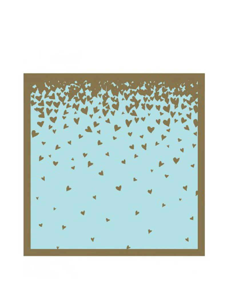Gilded Geo Hearts Pink and Blue Lunch Napkins Pack of 16 - Image 3