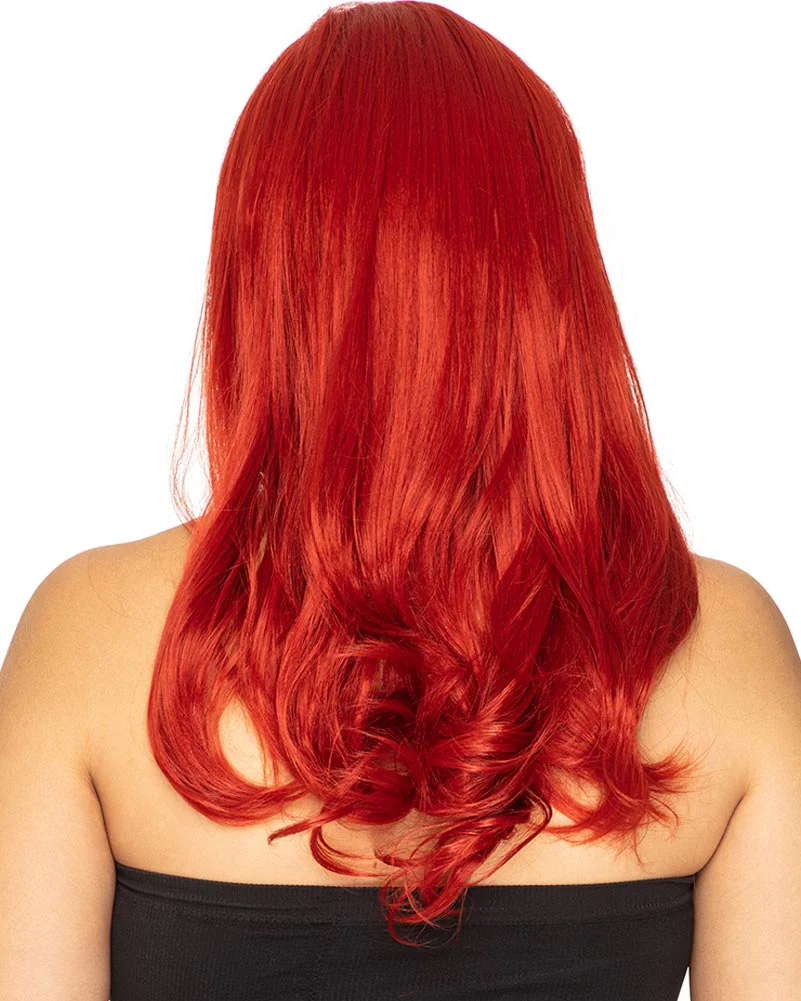 Glamour Deluxe Deep Red Long Wavy Wig - Image 3