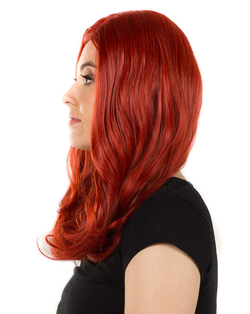 Glamour Deluxe Deep Red Long Wavy Wig - Image 5