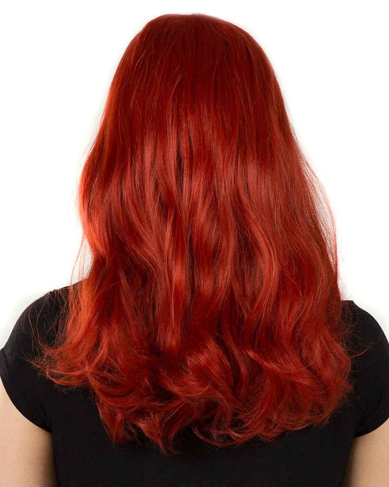 Glamour Deluxe Deep Red Long Wavy Wig - Image 6