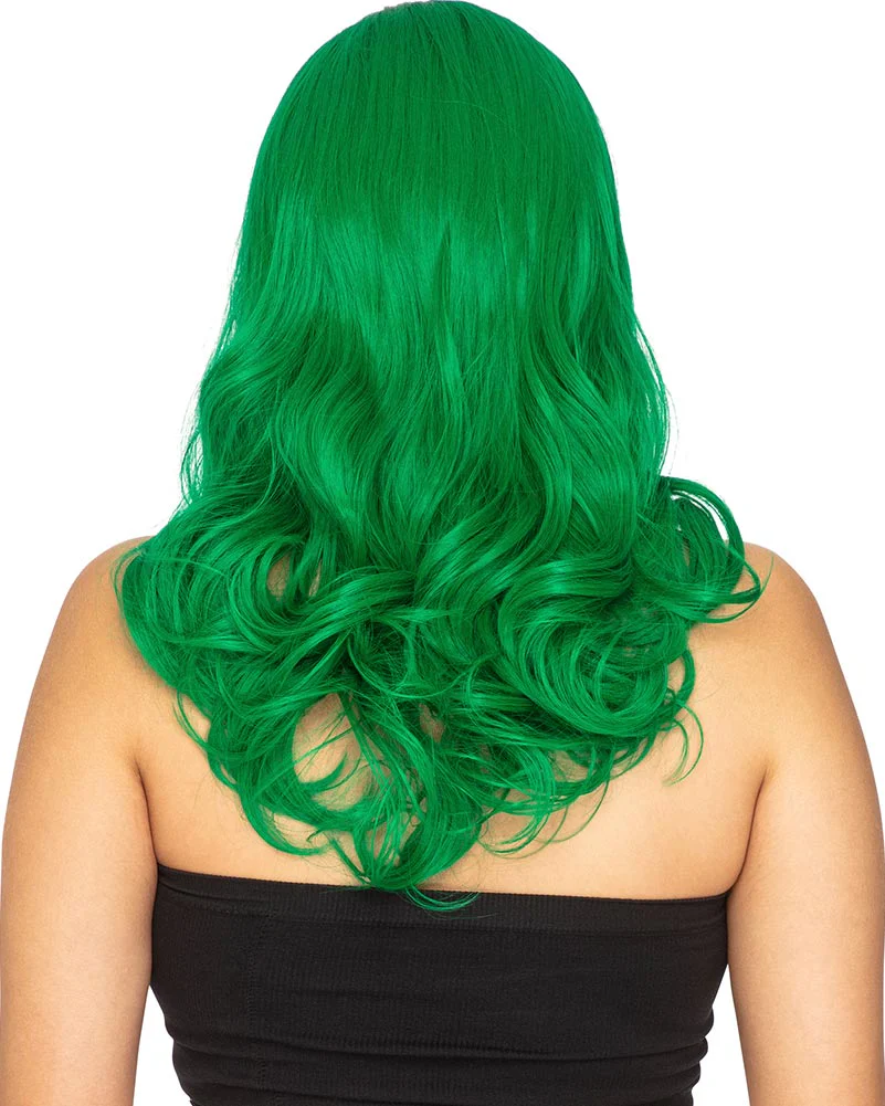 Glamour Deluxe Emerald Green Long Wavy Wig - Image 3