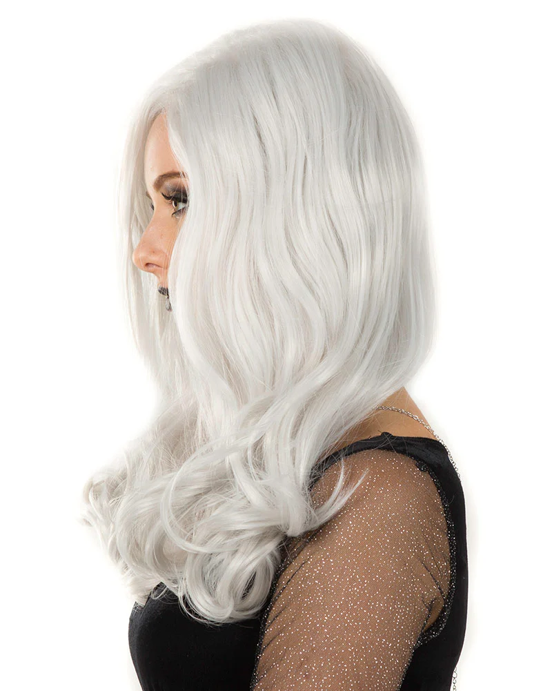 Glamour Deluxe Silver Long Wavy Wig - Image 2