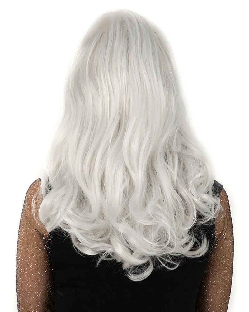 Glamour Deluxe Silver Long Wavy Wig - Image 3
