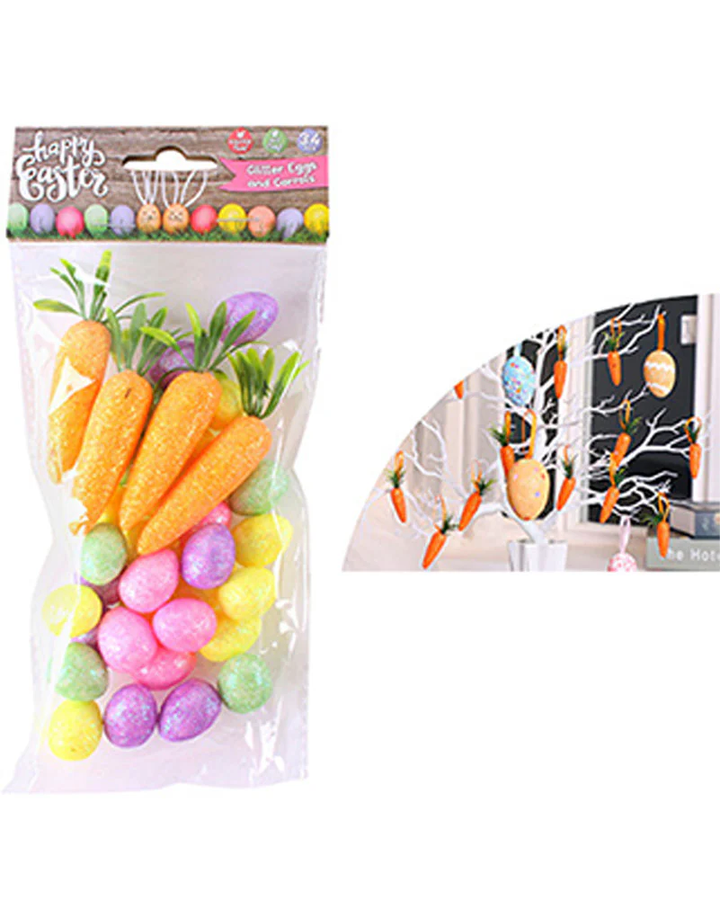 Glitter Eggs and Carrots Pack of 34 - Image 2