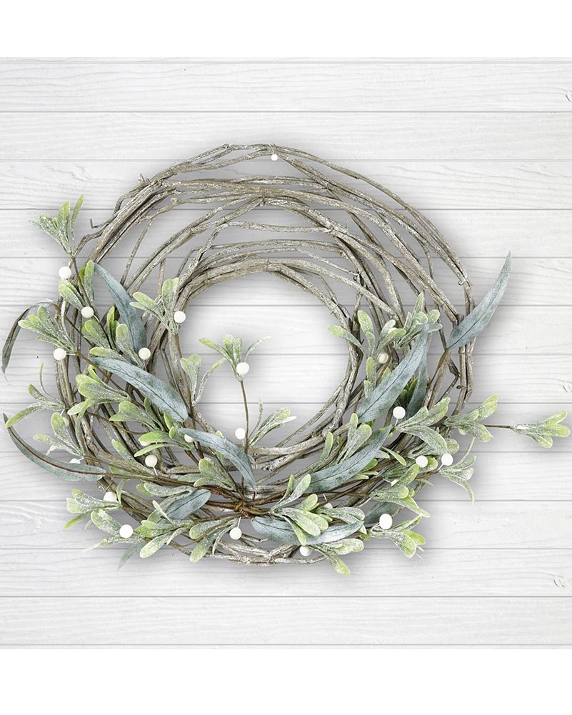 Glitter Mistletoe Christmas Wreath 50cm - Image 2