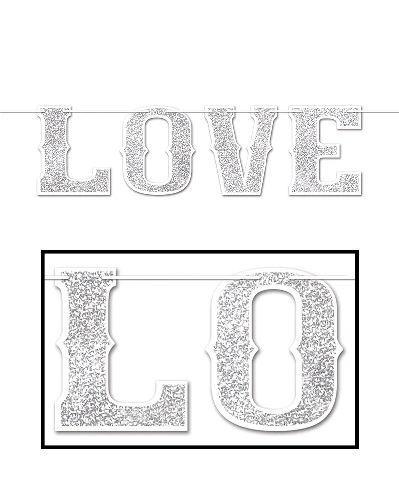 Glittered Love Banner 1.8m