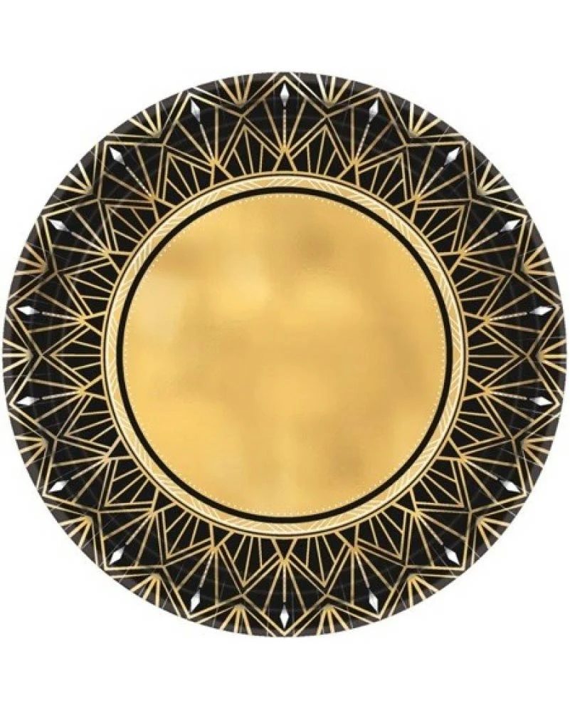 Glitz and Glam Metallic 26cm Round Paper Plates Pack of 8
