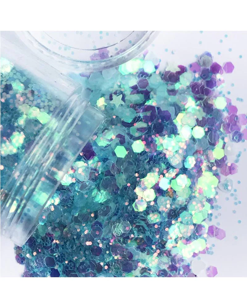 Glo Tatts Glow in the Dark Body Glitter Luna Blue 10g - Image 2