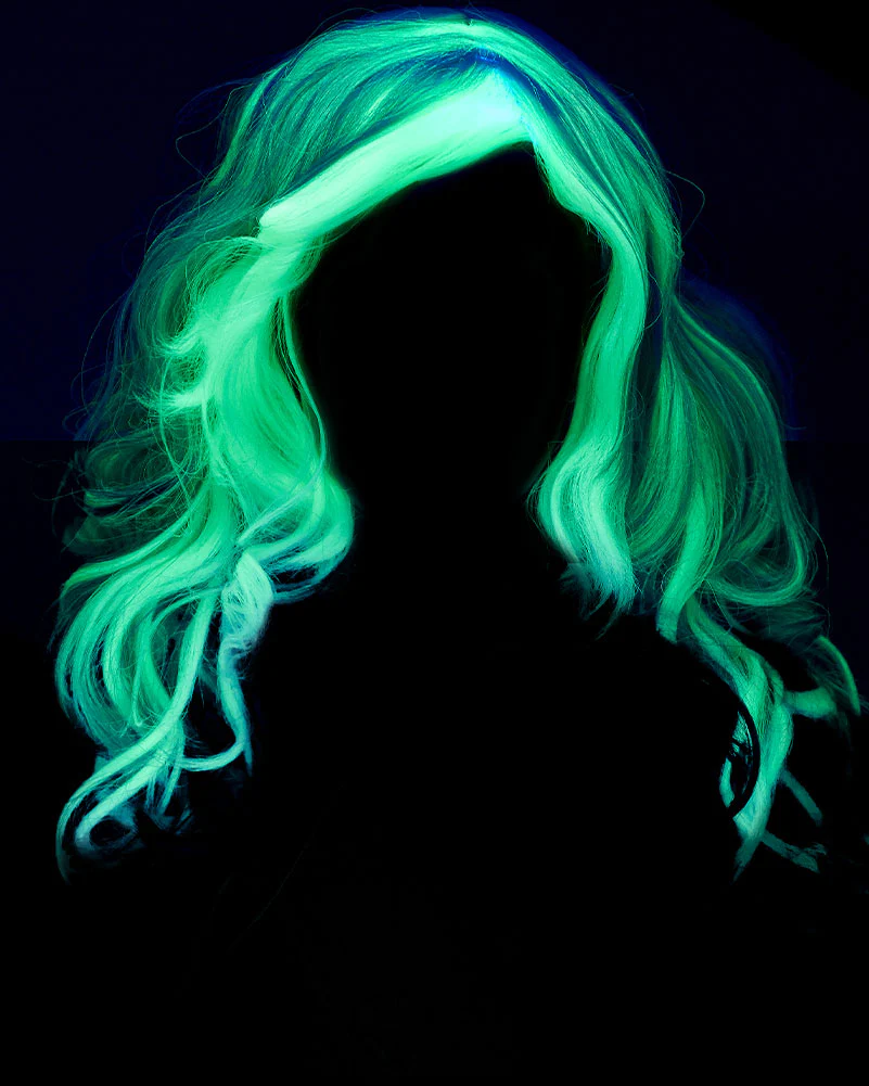 Glow in the Dark Ghost Long Grey Kids Wig - Image 3