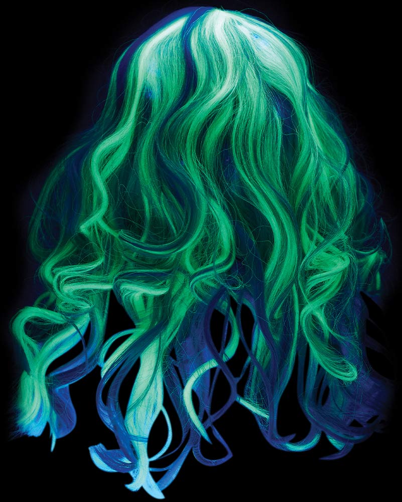 Glow in the Dark Ghost Long Grey Kids Wig - Image 5