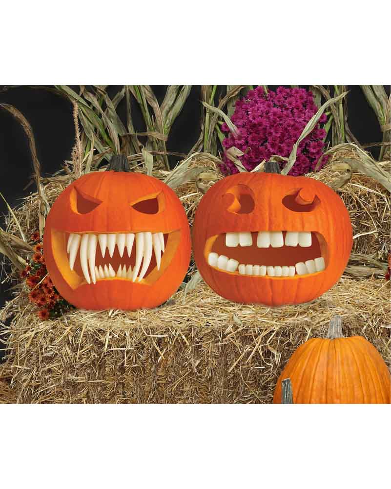 Glow In The Dark Pumpkin Fangs - Image 2