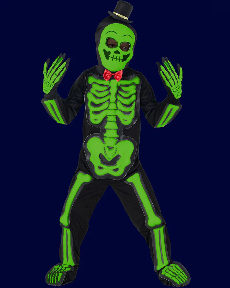Glow in the Dark Skeleton Kids Costume - Image 3