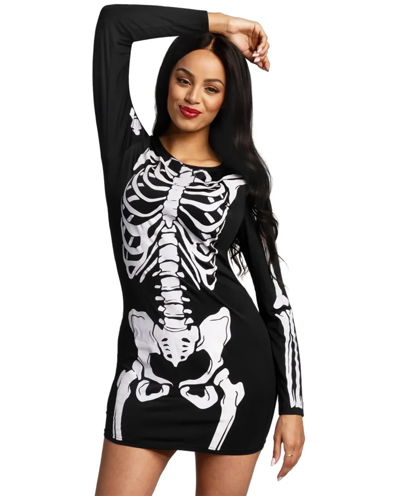 Glow Skeleton Dress Womens Costume - Image 2