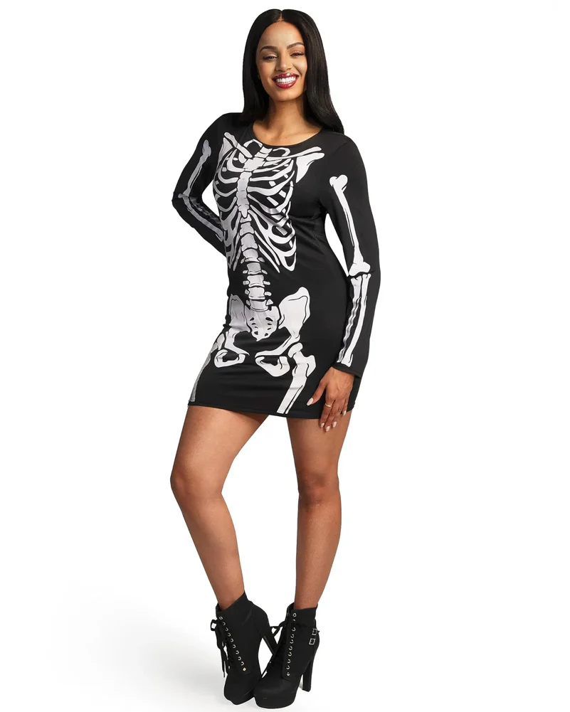 Glow Skeleton Dress Womens Costume - Image 4